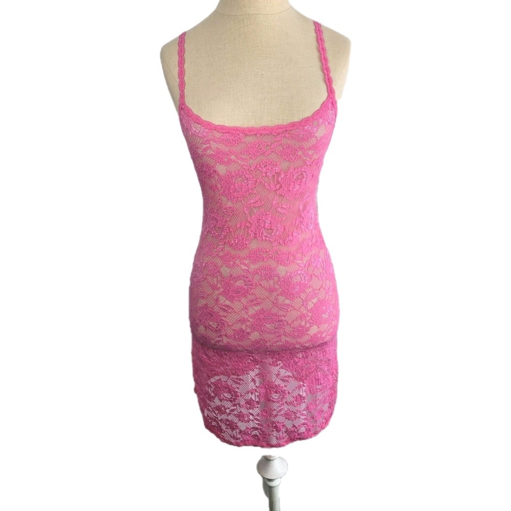 Cosabella Never Say Never Foxy Chemise Size S Pink Stretch Lace Slip Lingerie